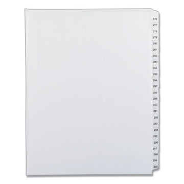 Avery® Preprinted Legal Exhibit Side Tab Index Dividers, Allstate Style, 25-tab, 276 To 300, 11 X 8.5, White, 1 Set freeshipping - TVN Wholesale
